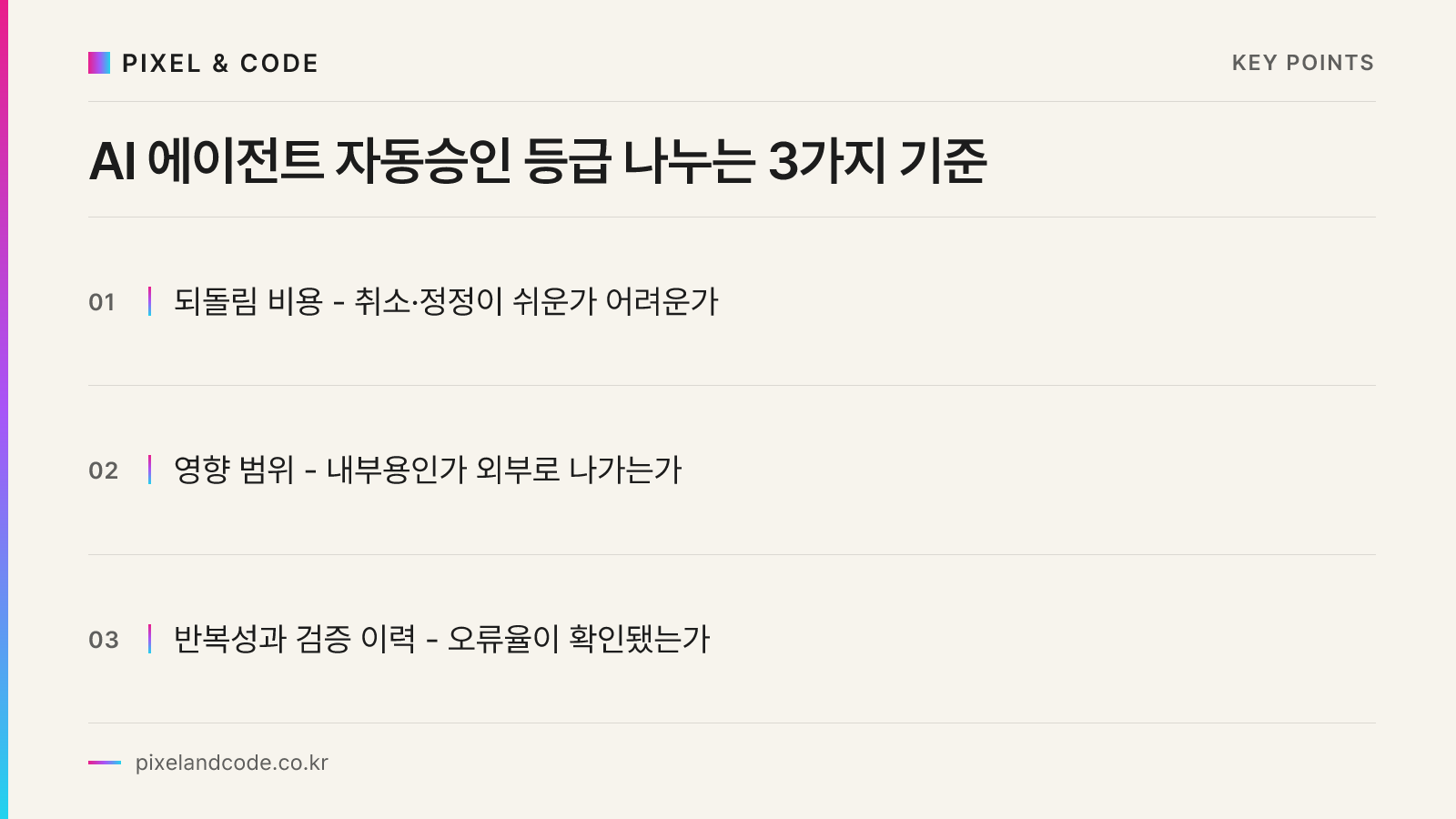 AI 에이전트 자동승인 등급 나누는 3가지 기준