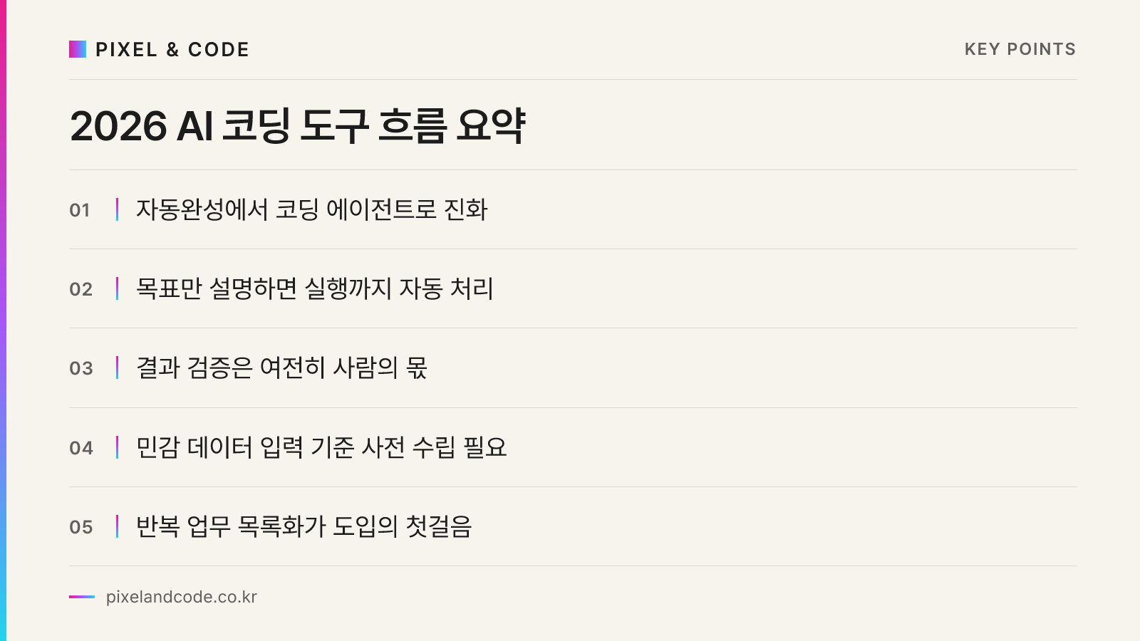 2026 AI 코딩 도구 흐름 요약
