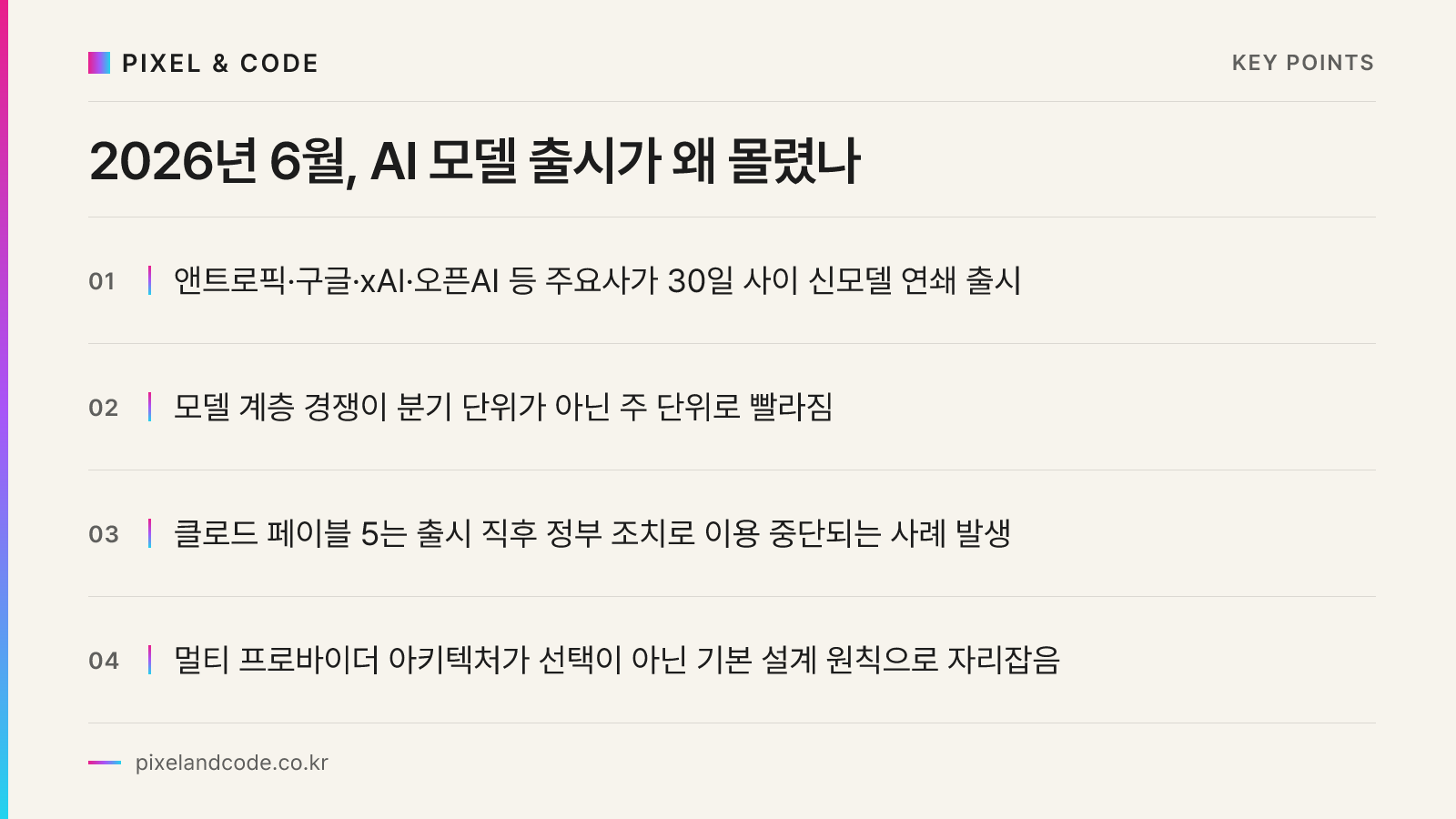 2026년 6월, AI 모델 출시가 왜 몰렸나