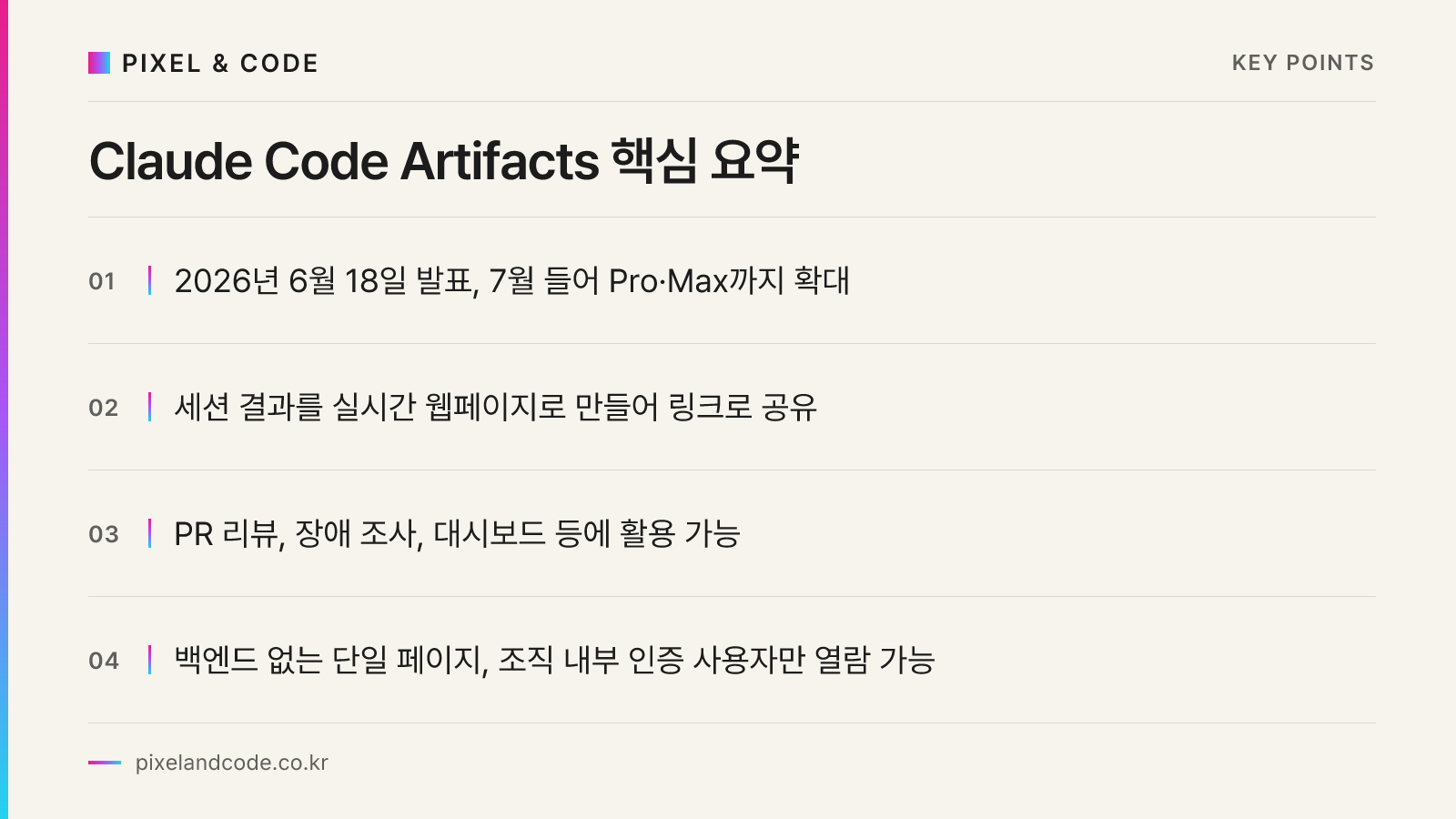 Claude Code Artifacts 핵심 요약