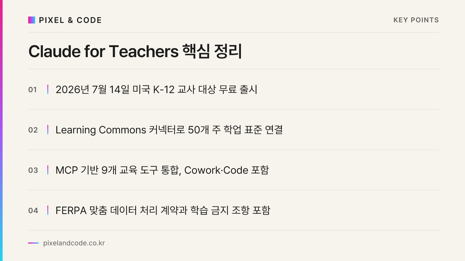 Claude for Teachers 핵심 정리