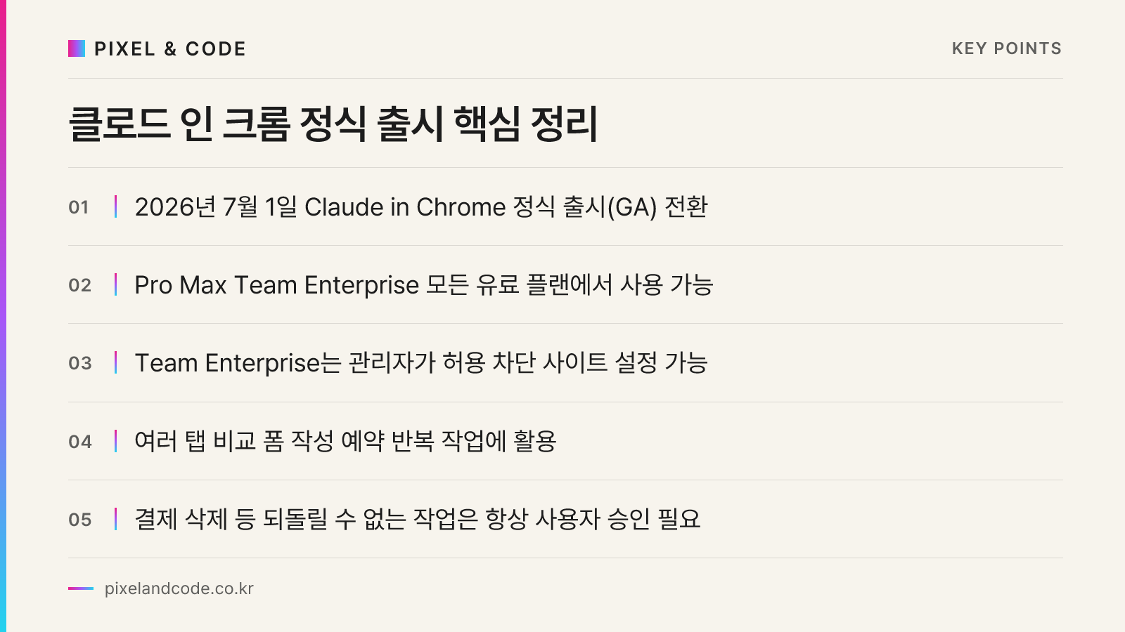 클로드 인 크롬 정식 출시 핵심 정리
